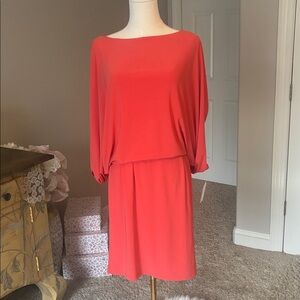 NWT Jessica Simpson Stylish Coral Dress with Flowing Sleeves